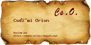 Csémi Orion névjegykártya